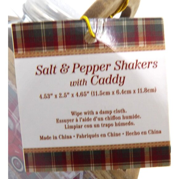 Christmas Holiday Salt and Pepper Shaker Caddy NEW - Picture 4 of 4